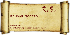 Kruppa Veszta névjegykártya